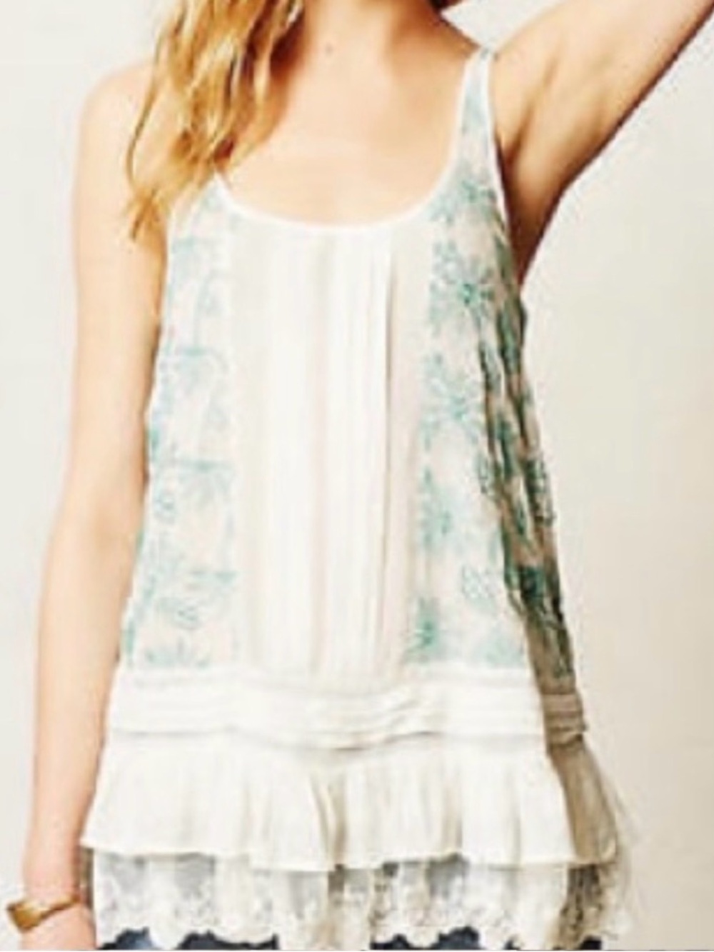 Anthropologie LIKA embroidered lace tank top like new size medium festival beach - Picture 2 of 5